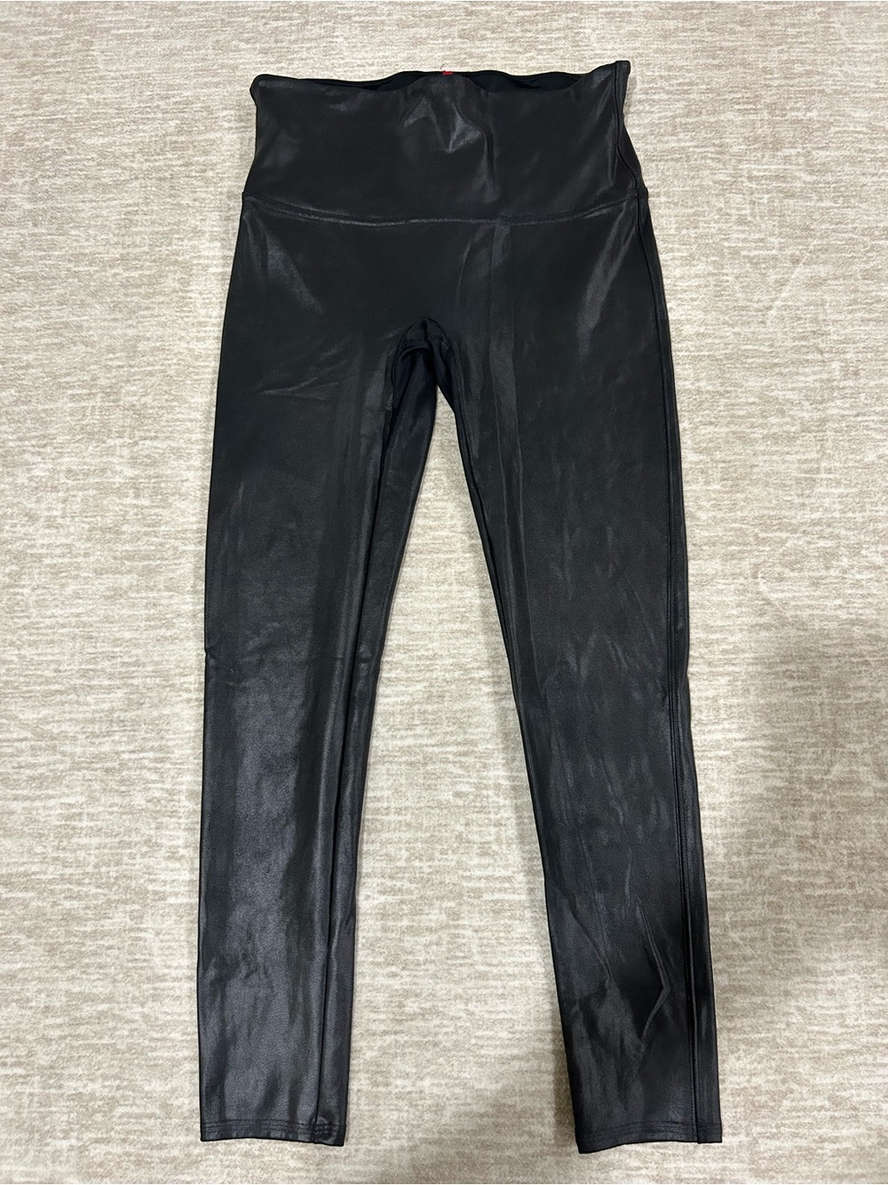 SPANX Black Faux-Leather High-Waist Leggings